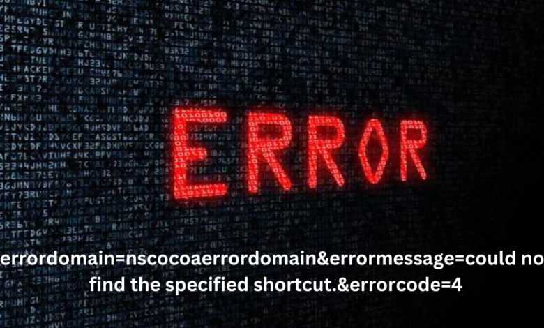 errordomain=nscocoaerrordomain&errormessage=could not find the specified shortcut.&errorcode=4